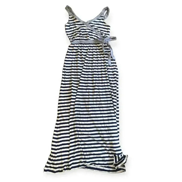 Old navy stripe tie waist maxi dress - Picture 2 of 4